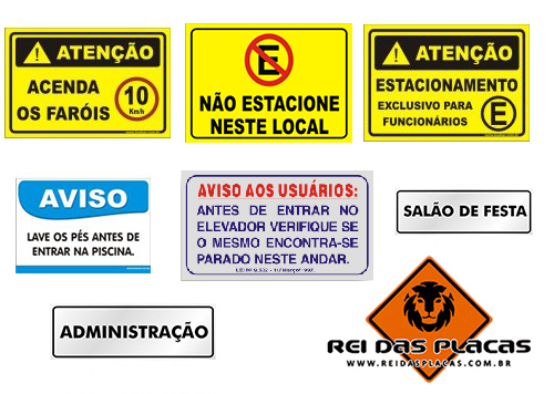 Placas de sinalização interna